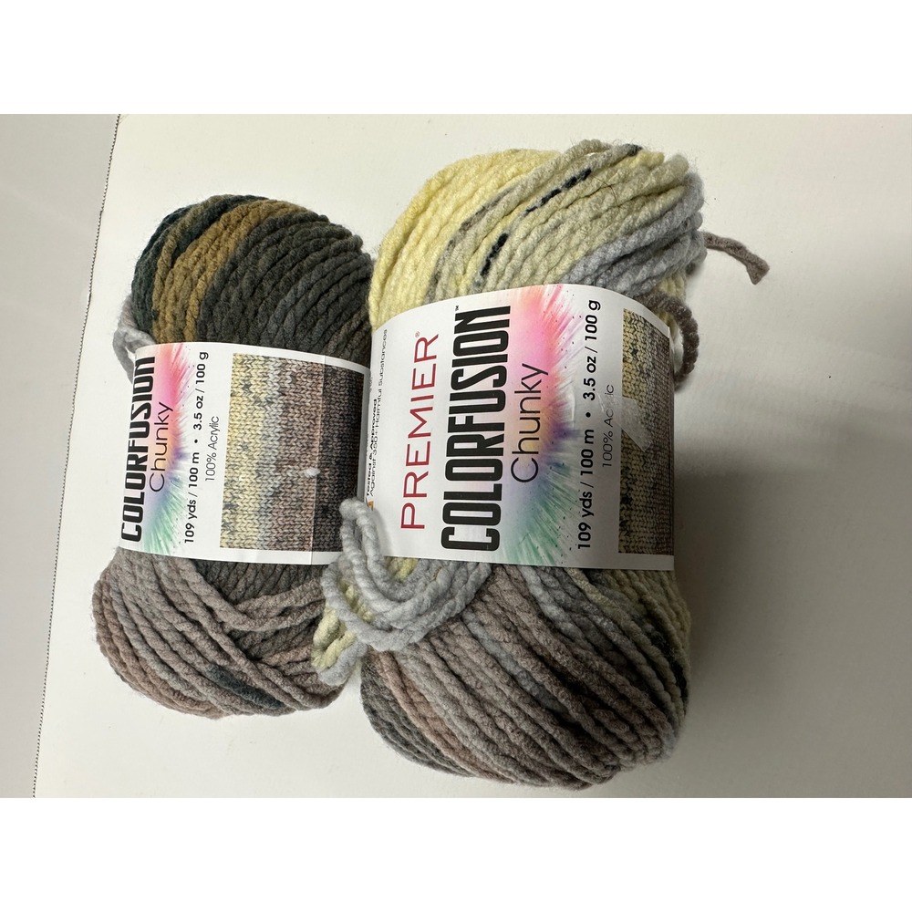 Premier Colorfusion Chunky Yarn Morning Coffee 1174-14‎ 2 Skeins Bulky Acrylic
